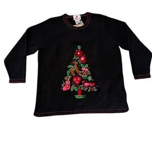Quacker Factory Light Up Tree Christmas Sweater Women's 1X - NWT